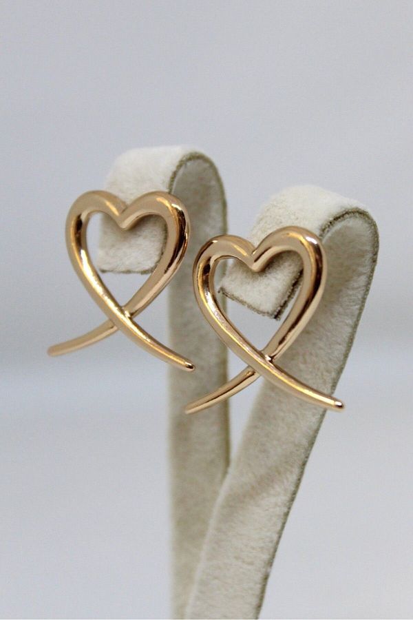 Thepiti Rose Gold Rhodium Plated Allergy Free Heart Earrings Trendyol