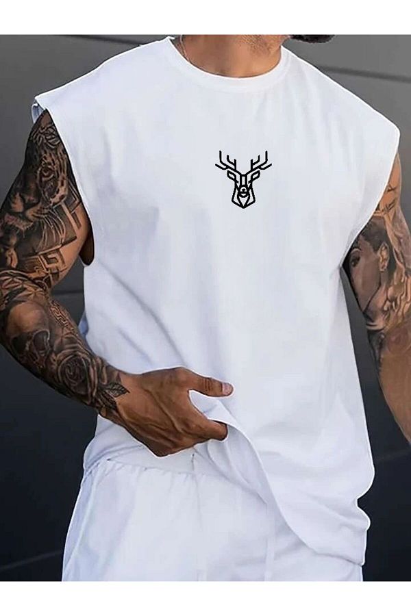 BENROMA-Tricou fără mâneci oversize unisex - Design imprimat 1