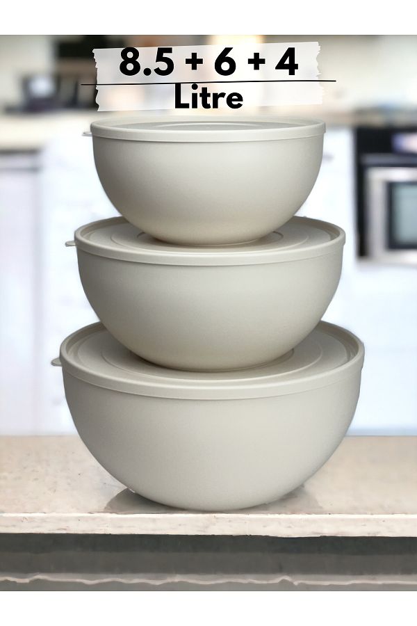 Kitcware-Storage Container, Flour Storage Container, Dough Basin, Mega Size Storage Container Set with Soft Lid, 18.5 Liters 1