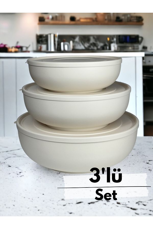 Kitcware-Storage Container, Flour Storage Container, Dough Basin, Large Size Storage Container Set, Set of 3, 14.2 Liters 1