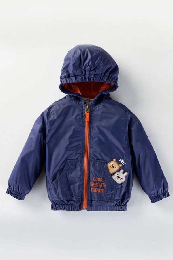 HAUSEkids 1 5 Years Old Good Friends Boy Water Repellent Raincoat Navy Blue Trendyol