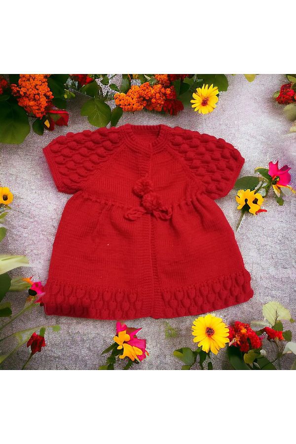 elcin desing VEST BABY GIRL RED VEST Trendyol