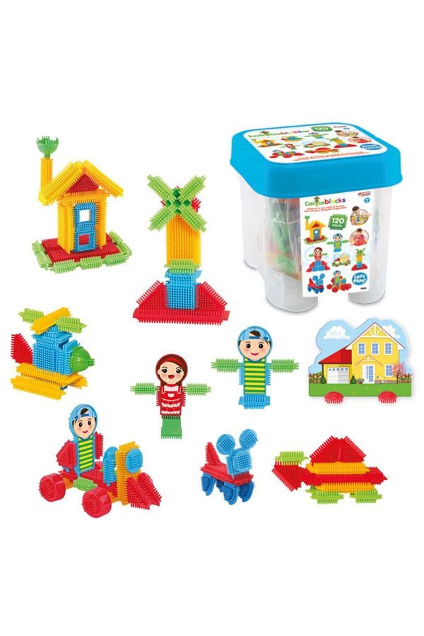 Doğan Oyuncak Dünyası-Cactus Block Bucket (120 Pieces) - Lego Toys - Building Toys - Block Sets - Cactus Lego 1