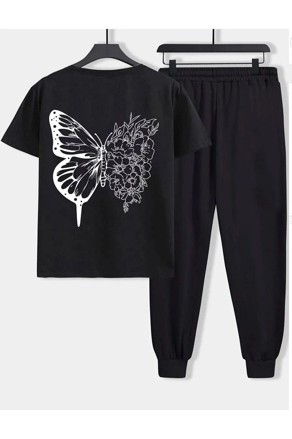 Butterfly sweatpants black clearance