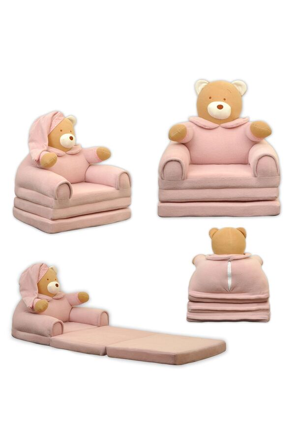 Genel Markalar Portatif Polar Dolum 3 Katlı Çocuk Koltuğu Çocuk Yatağı Çocuklar Için Sevimli Ayıcık 56x40x50