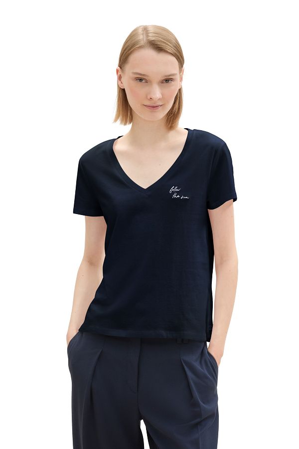 Tom Tailor-V-neck T-shirt with print 1