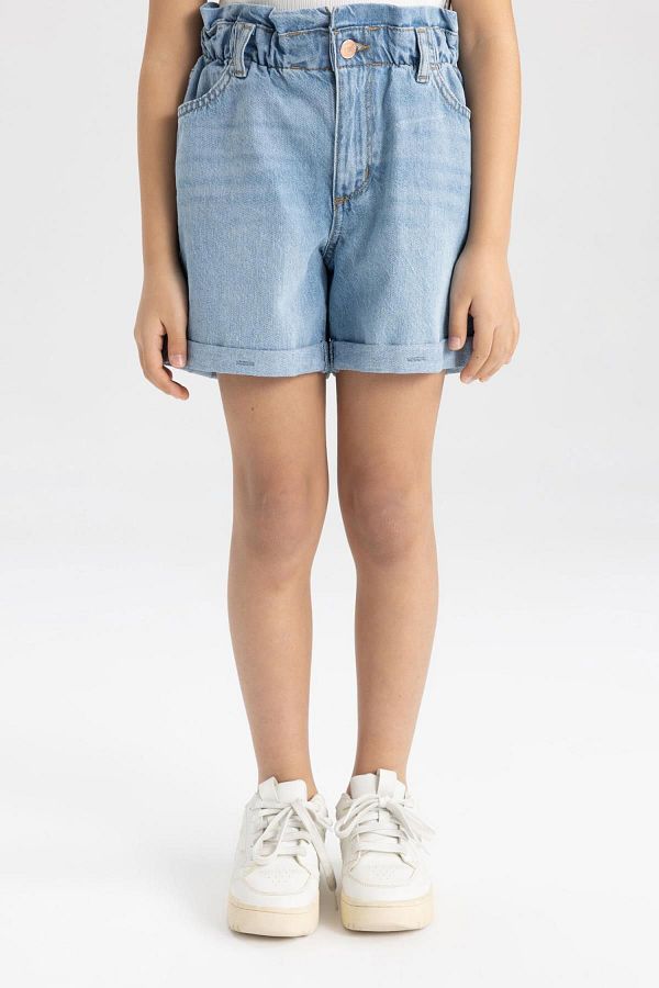 Defacto Girl s Paperbag Jean Shorts B8113A824SM Trendyol