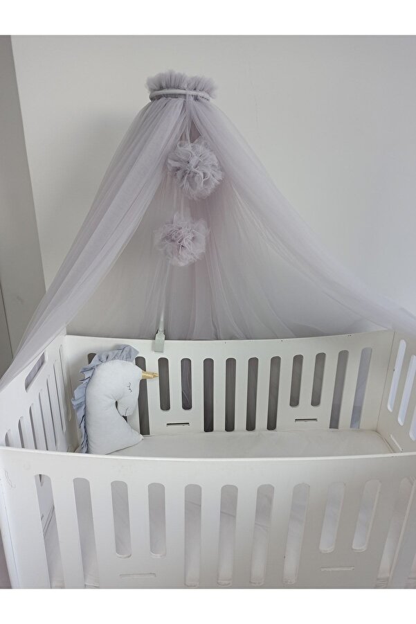 Ege HOME Decoration&Accessories Gri Aparatlı Beşik Cibinlik Tül Sineklik