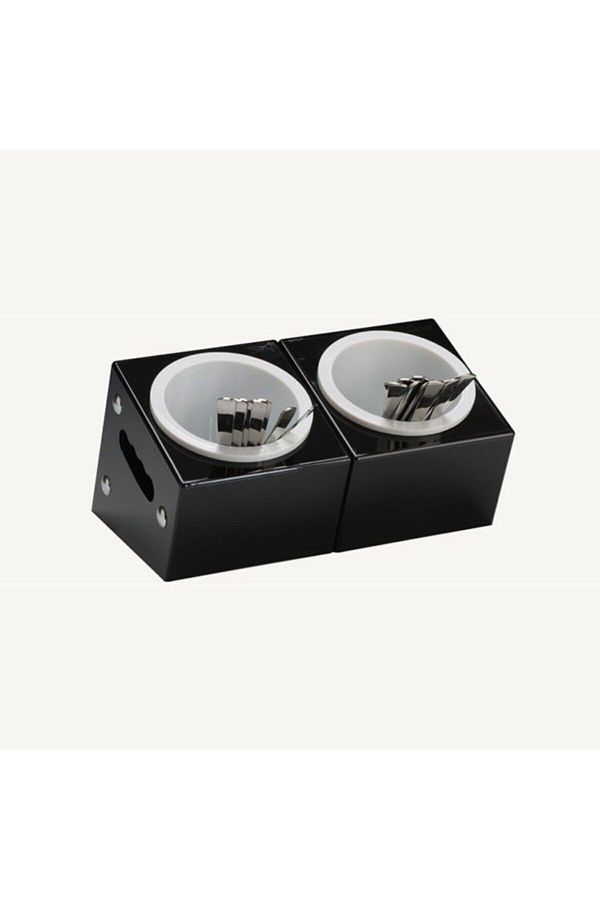 Zicco-Fork Spoon Stand - Double Eyed Polycarbonate, Spoon Cuvette Container 1