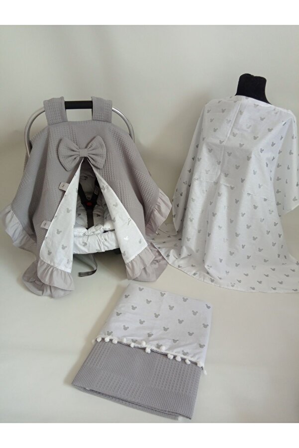 Wenaris Fırfırlı Puset Örtüsü Puset Minderi Puset Çarşafı Battaniye Emzirme Önlüğü