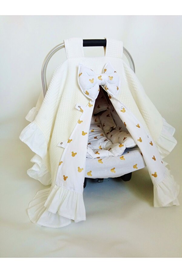 Wenaris Fırfırlı Puset Örtüsü Puset Minder Puset Çarşafı