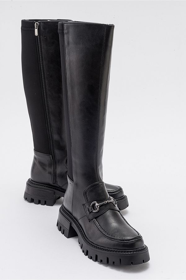 LuviShoes-Detailní propracované dámské boty CHAPEL s černou koženou přezkou 1
