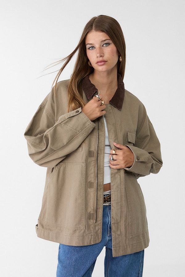 Stradivarius-Contrast Detail and Multi-Pocket Jacket 1