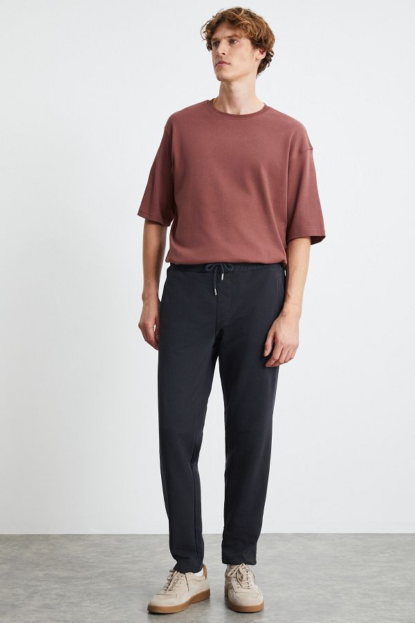 GRIMELANGE Wender Men s 3 Thread Anthracite Waist Sweatpants 100 Organic Cotton Non Rated Elastic Trendyol