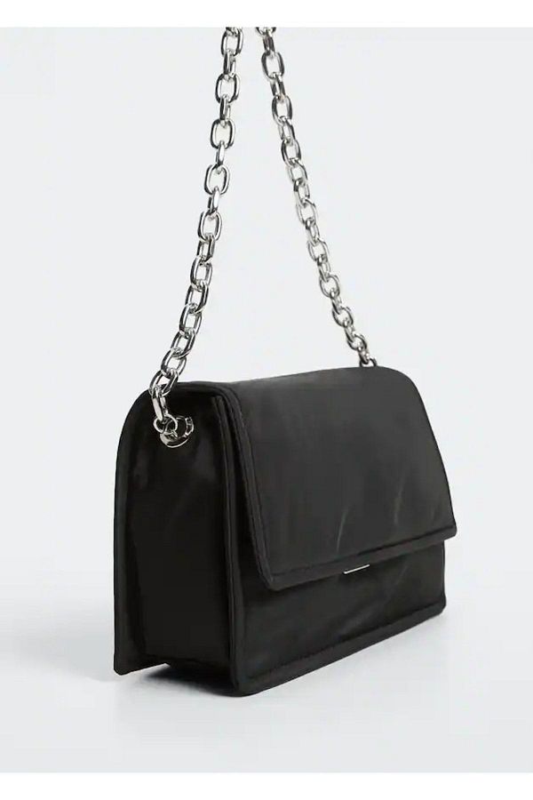 MANGO Black Short Chain Handle Bag 30cm X 12cm Trendyol