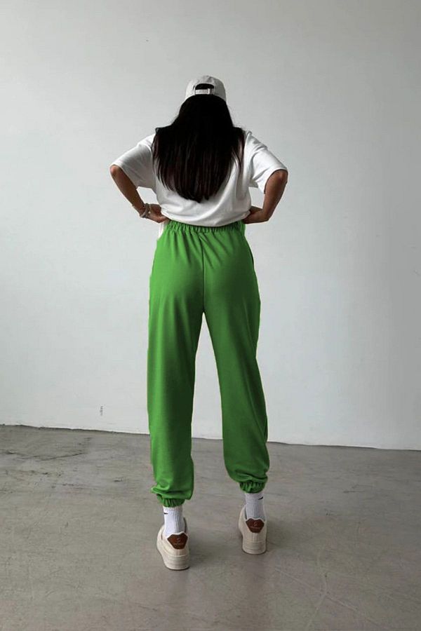 MODAR CH California USA White T Shirt Green Sweatpants Jogger T Shirt Bottom Top Set Oversize Crew Neck Trendyol