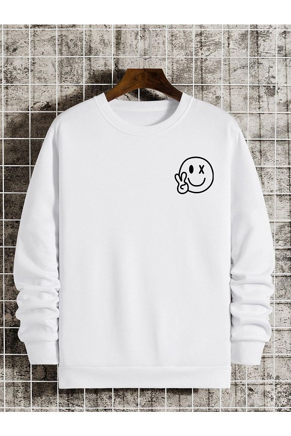 Thick white sweatshirt discount