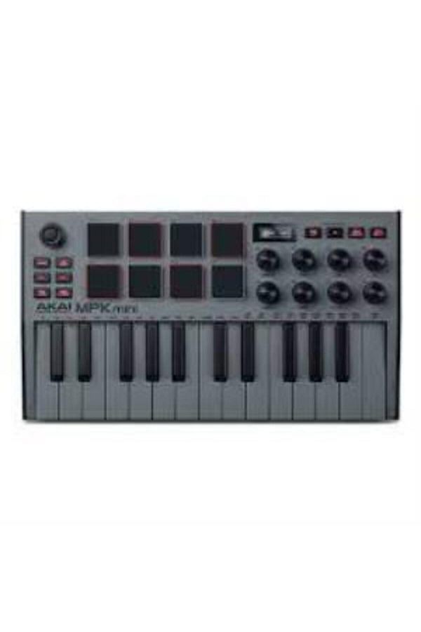 AKAI-Mpk Mini Mk3 - 25 Key Midi Keyboard Gray 1