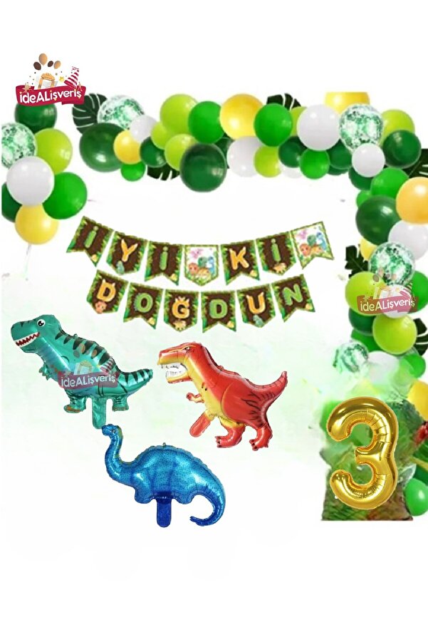 Bkmc Year Old Dinosaur Themed Birthday Party Set with Foil