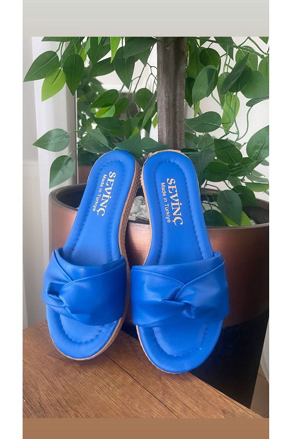 Blue flat mules new arrivals