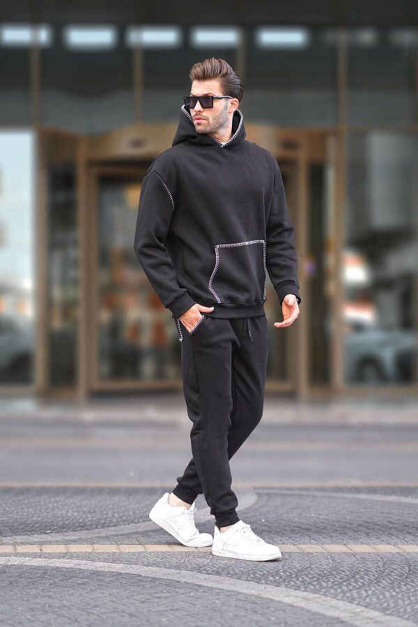 Black sweatsuit outfit clearance