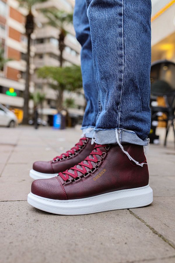 Burgundy flat ankle boots top