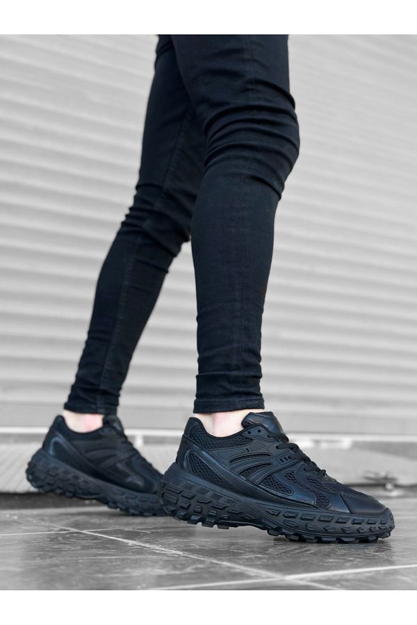 Halloween Ba0592 Style Sneakers Imported Black Mesh Comfortable Sole Sports Shoes Trendyol