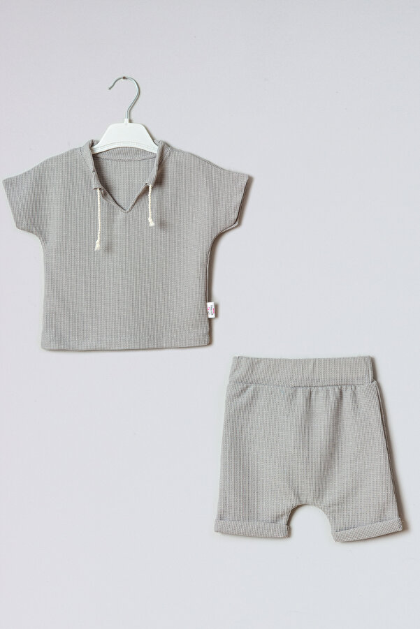 ADABEBEK Yeni Sezon %100 Pamuk Petek Şortlu Alt Üst Takım