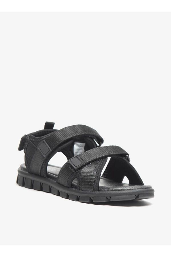 Mister Duchini-Panelled Sandals with Hook and Loop Closure 1