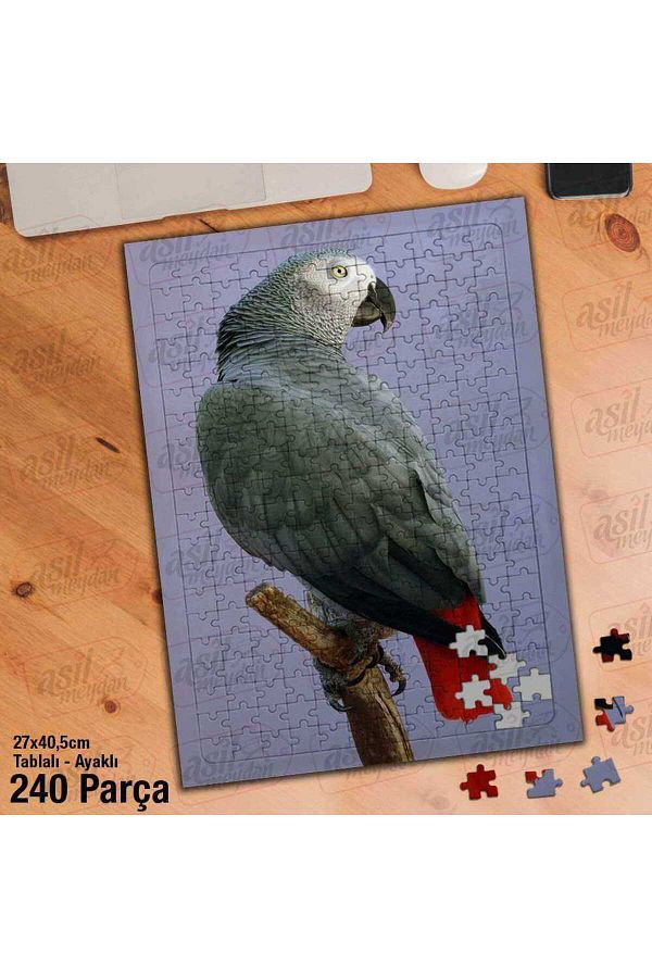 cnpromosyon-Noble Hobby Parrot - Bird - Amazon - Africa - Animal Puzzle-Foot Supported Framed 240 Piece Puzzle 1