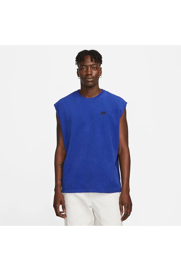 Nike Club Terry Sleveless Top Men s Blue Tank Top Trendyol