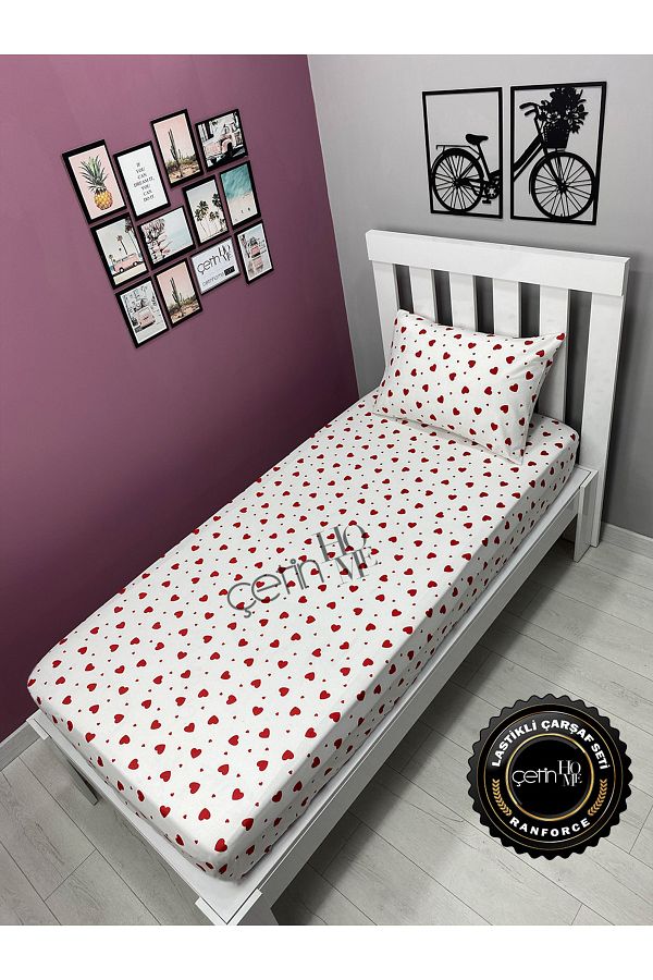 Çetinhome-Fabric Fitted Sheet Set 3 Different Sizes Single 1