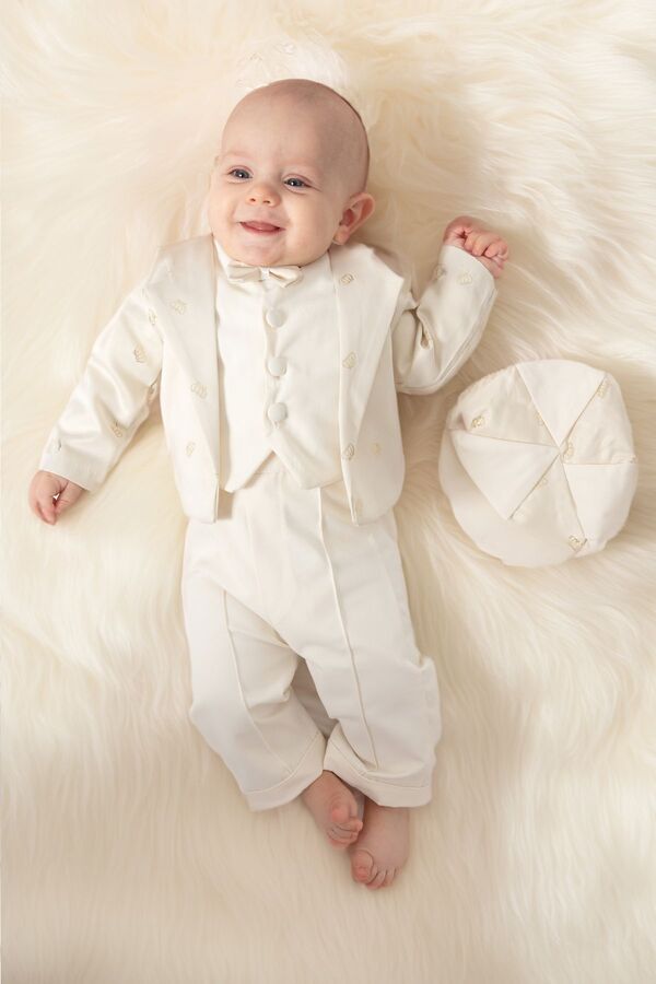 Petite Ponpon Baby Erkek Bebek Yenidoğan Mevlüt Takımı Ceketli Bebek Takım Elbise