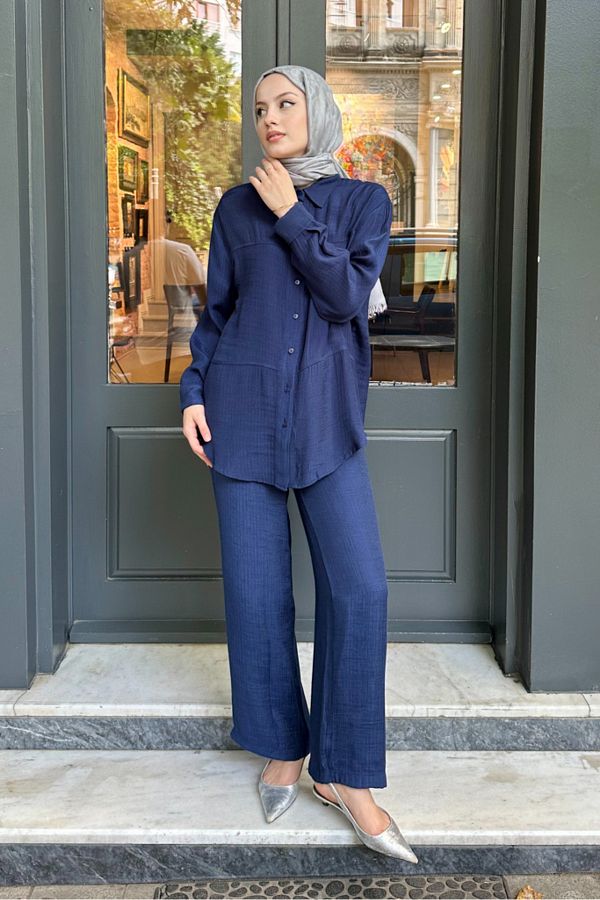 Oven Modest Two Piece Set Dark blue Regular fit Trendyol