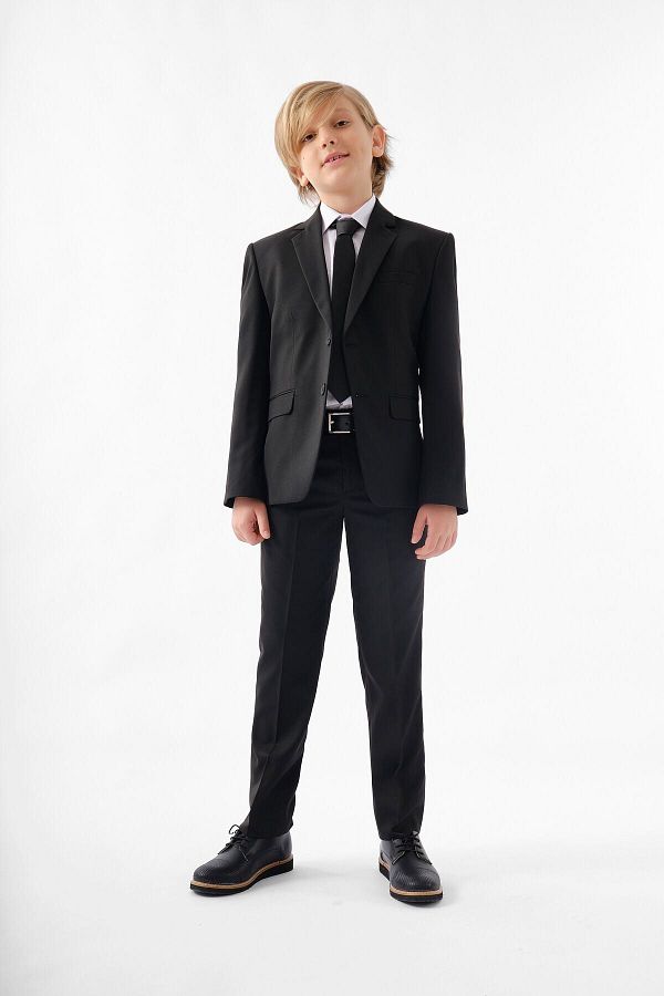 Doctor junior-Boy's Black Gabardine Suit 1
