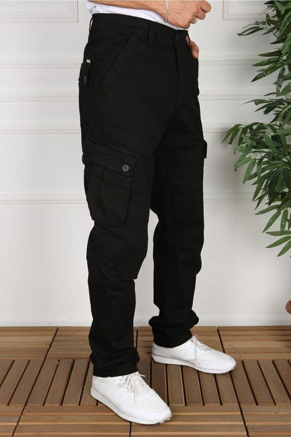 FRANKNESS JEANS-بنطلون كارجو قصة مريحة جيب قماش ليكرا جبردين الموسم الجديد 1