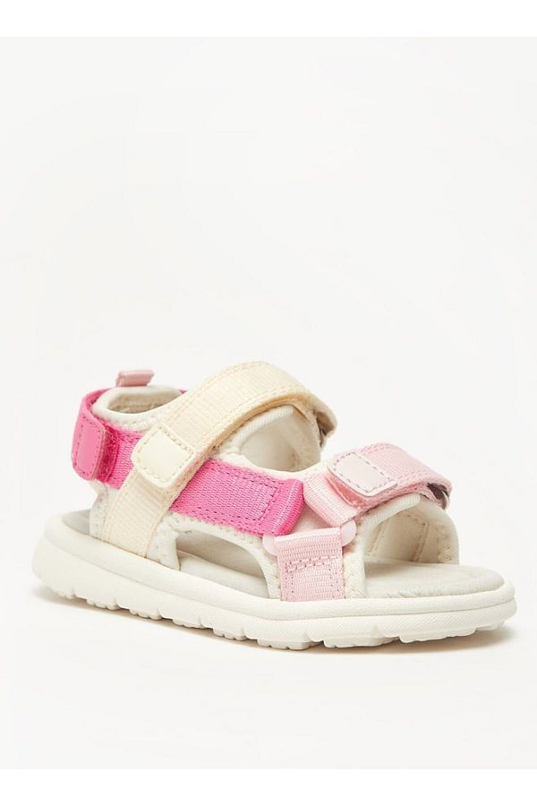 Barefeet-Panelled Flat Sandals with Hook and Loop Closure 1