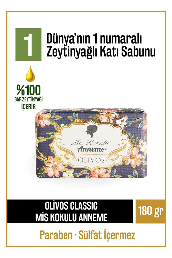 Olivos Anne Serisi Doğal Zeytinyağlı Katı Sabun El Sabunu Yoğun Nemlendirici 180 gr