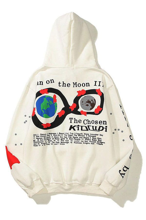 Trendiz Kid Cudi Man Of The Moon 3 White Unisex Sweatshirt Hoodie Trendyol