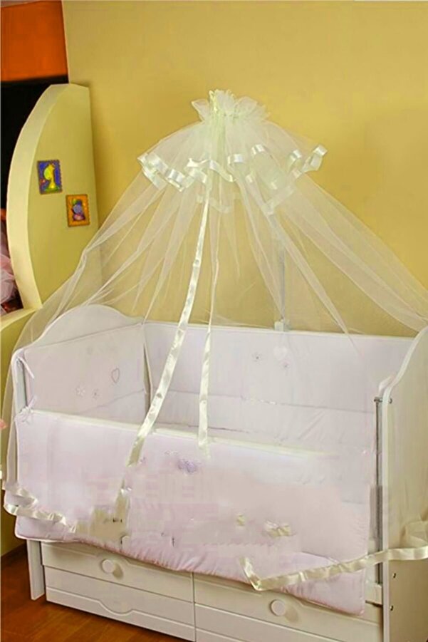 Tommybaby Saten Lüx Bebek Beşik Cibinlik & Demir Tam Takım