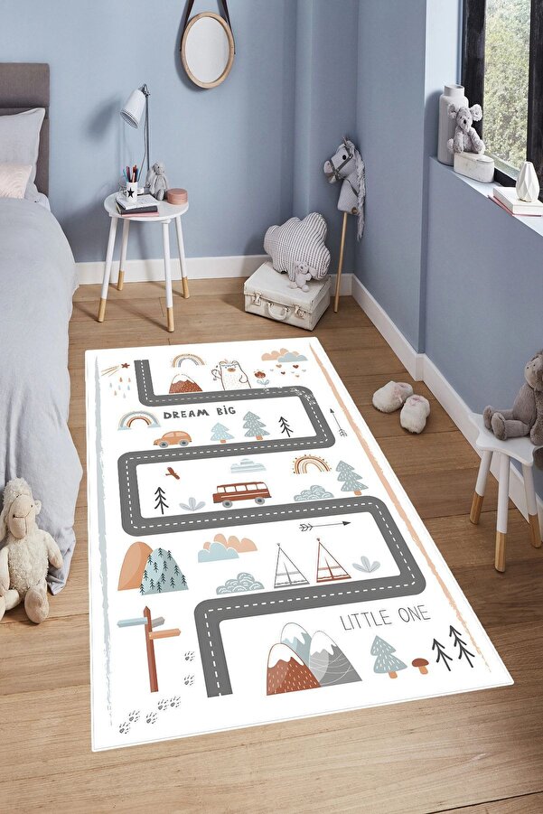 YTR HOME Makinede Yıkanabilir Kaymaz Taban Leke Tutmaz Eğitici Bebek Ve Çocuk Odası Halısı Oyun Matı