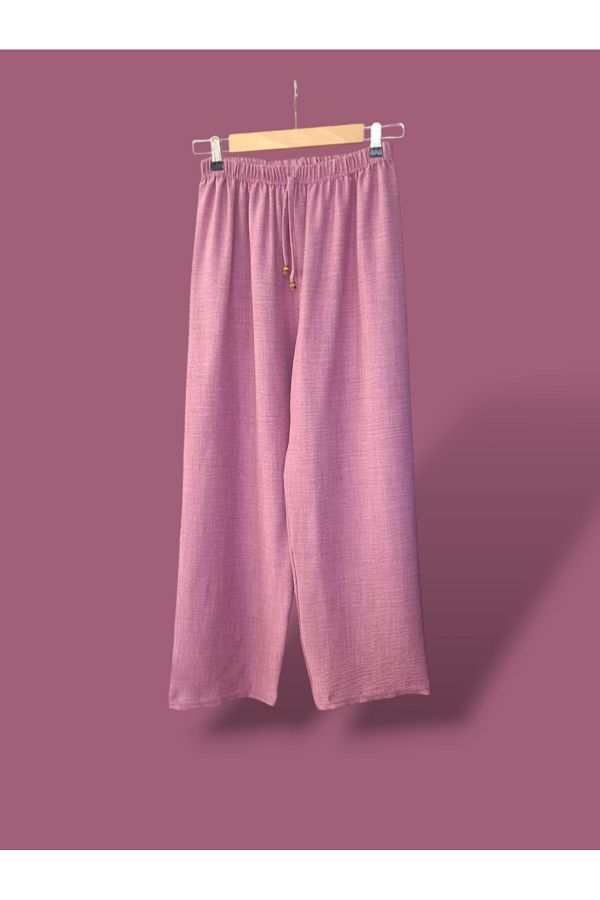 ENDAMIM-Plus Size ComfortaBle Linen Trousers - No Pockets and Elastic Waist Size 40-50 1