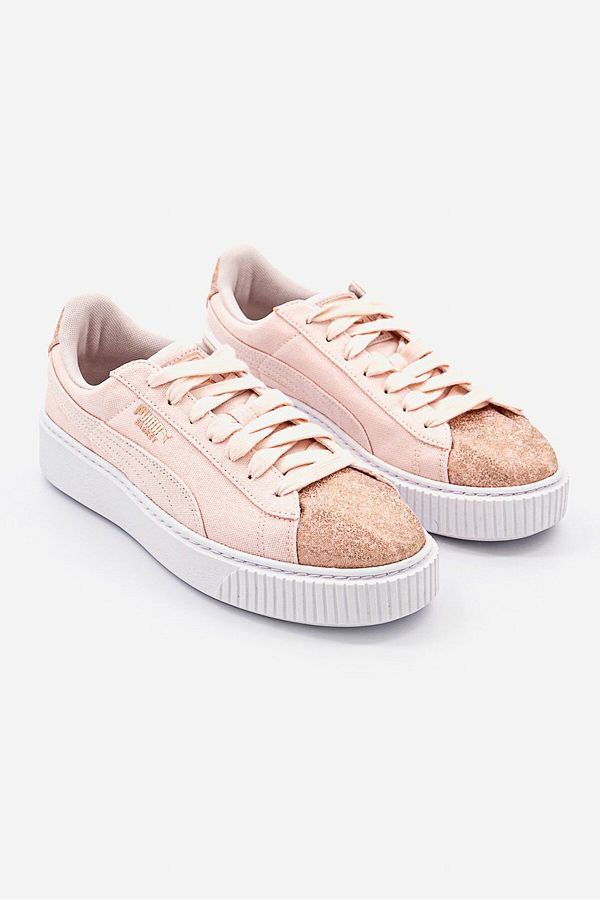 Puma Women Basket Platform Canvas Shoes Pale and Pink Trendyol