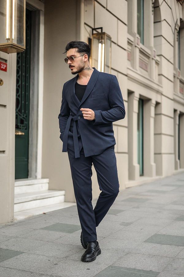 OUTF T MAN Jacket Dark blue Loose Trendyol