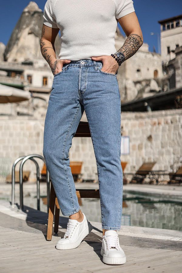 OUTF T MAN Men s Blue Mom Jean Blue Trendyol