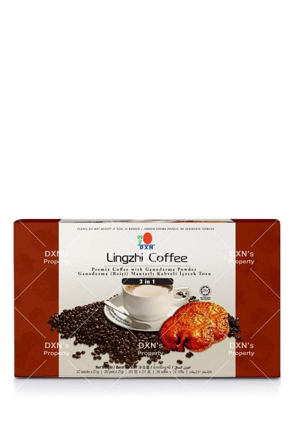 DXN-Lingzhi Coffee 3in1 - Coffee in Three Coffee with Ganoderma, 20 Sachets x 21g 1
