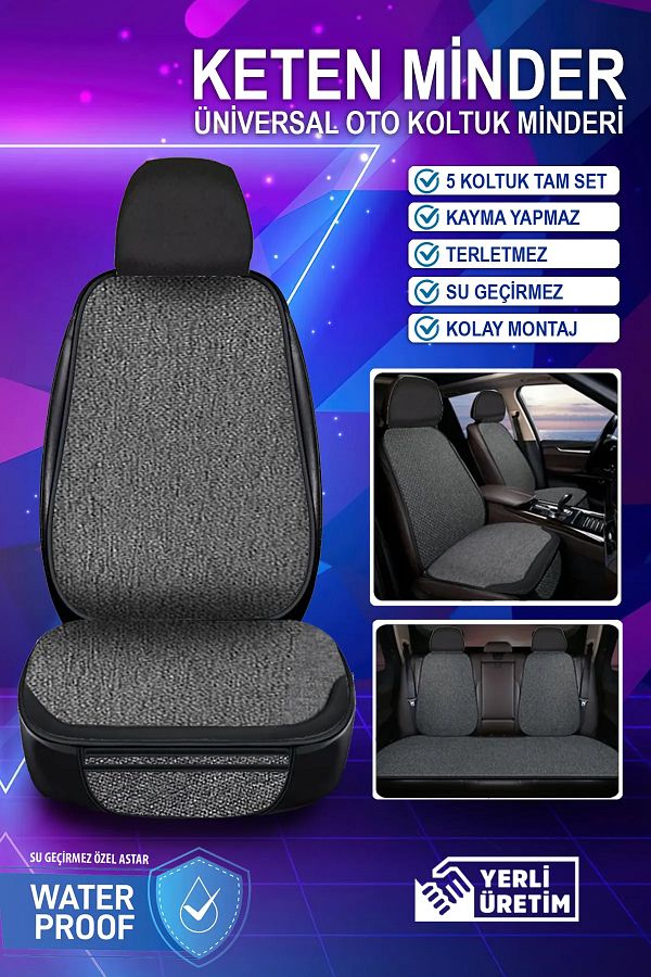 KURRA STORE Ferrari 360 Suitable 7 piece Linen Car Seat Cushion Set Waterproof Trendyol