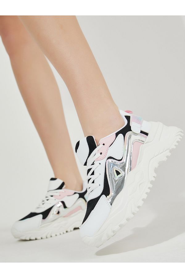 Color block chunky sneakers hot sale
