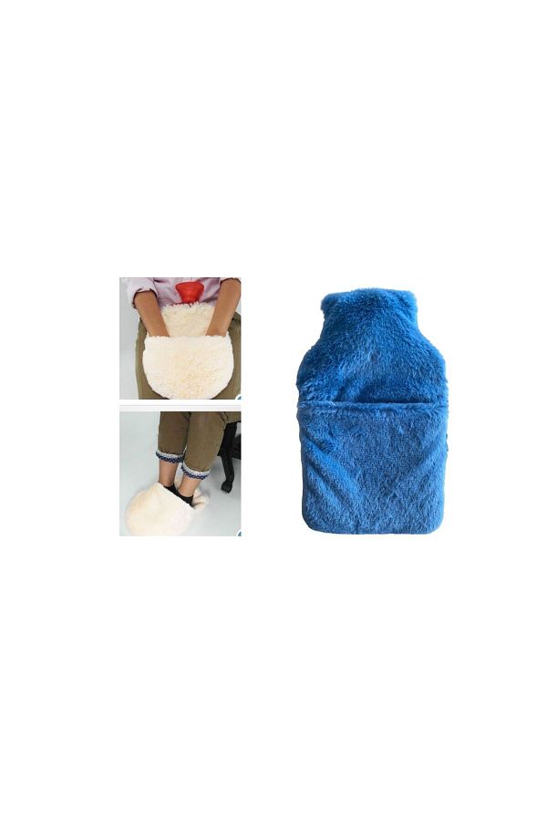 Sia-Blue Plush Thermophore - Pocketed, 32,5x17,5cm, 1500 ML Hot Water Bag 1