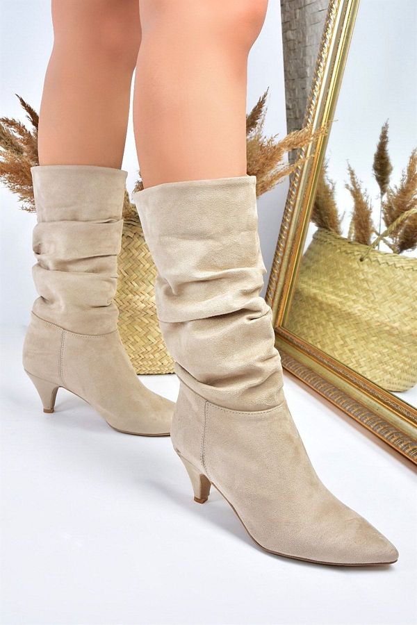 Fox Shoes-Skin Suede Κοντό Τακούνι Γυναικείες Μπότες με κορδόνι L404810602 1
